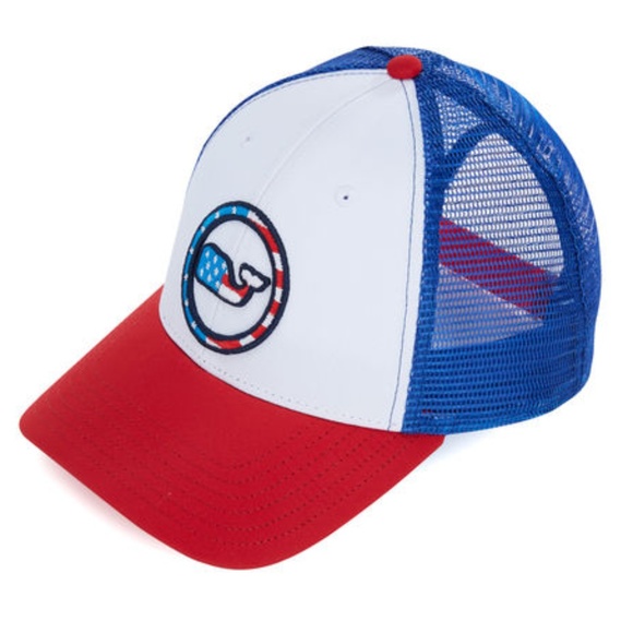 Navy and Pink Vineyard Vines Patriotic Trucker Hat